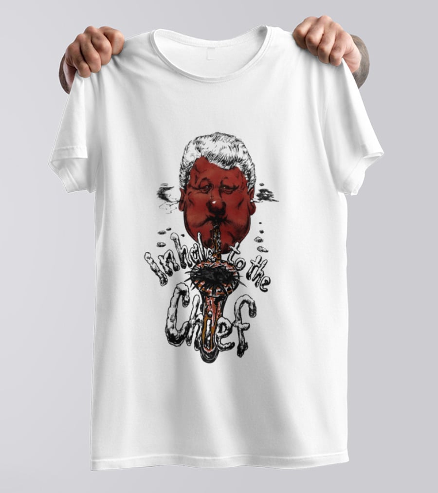 Inhale To The Chief Bill Clinton Caricature Smoking Pipe T-Shirt