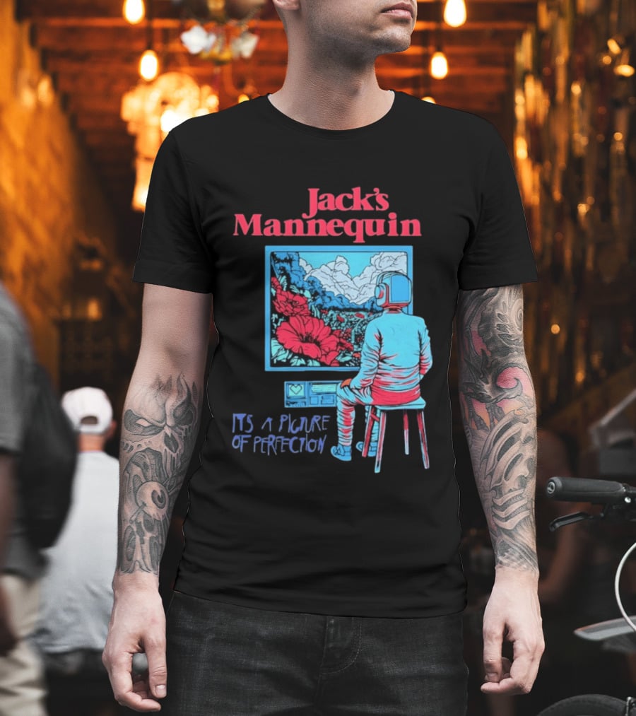 Jack's Mannequin It's A Picture Of Perfection Vibrant Robot Art Scene T-Shirt