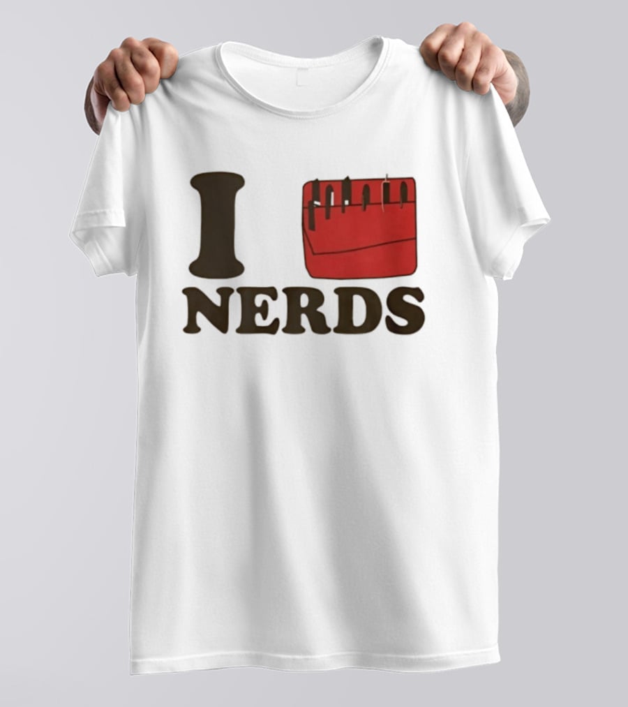 I Heart Red Pocket Nerds Cat Valentine T-Shirt
