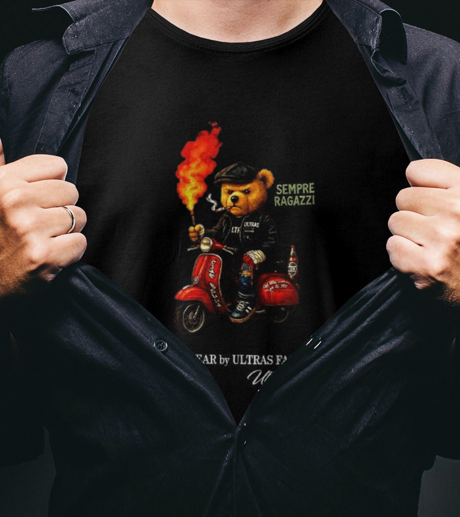 Tifosi Bear Vespa Scooter Ultras Factory Fan With Flare T-Shirt
