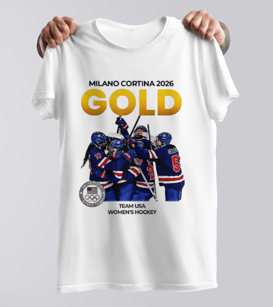Milano Cortina 2026 Gold Team USA Women's Hockey T-Shirt