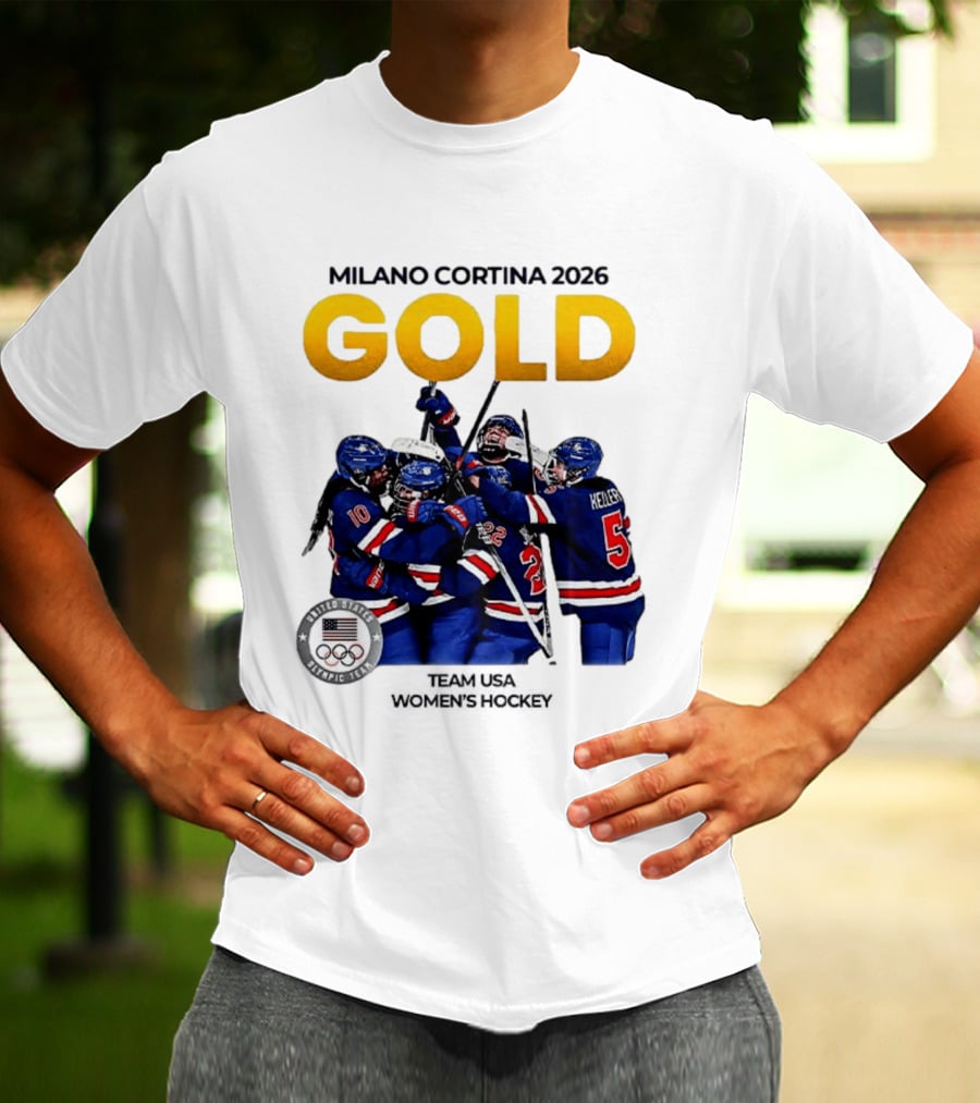 Milano Cortina 2026 Gold Team USA Women's Hockey T-Shirt