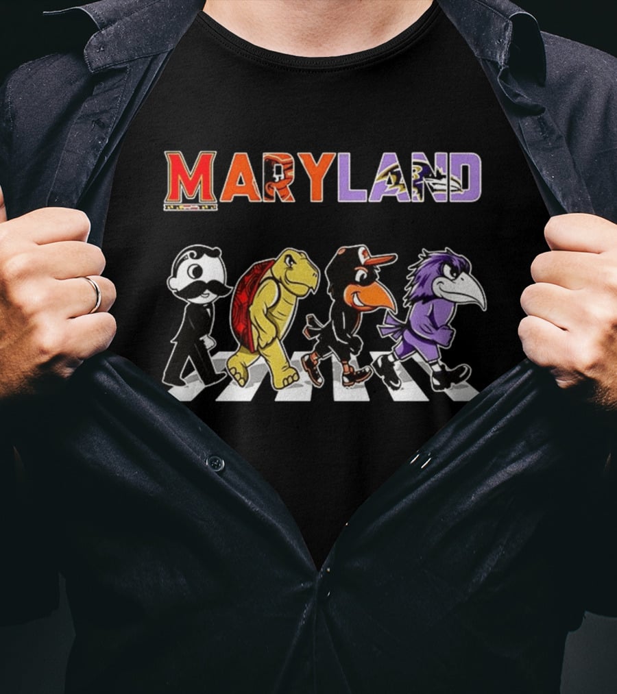 Maryland Terrapins Orioles Ravens Abbey Road T-Shirt