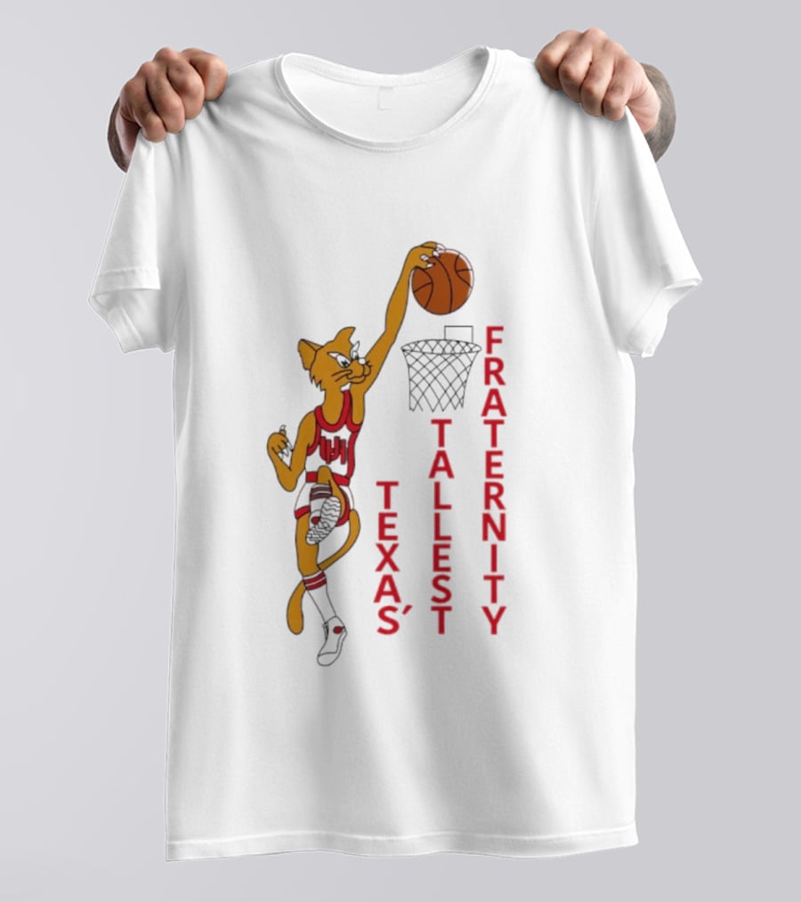 Texas' Tallest Fraternity Cat Basketball Dunk T-Shirt
