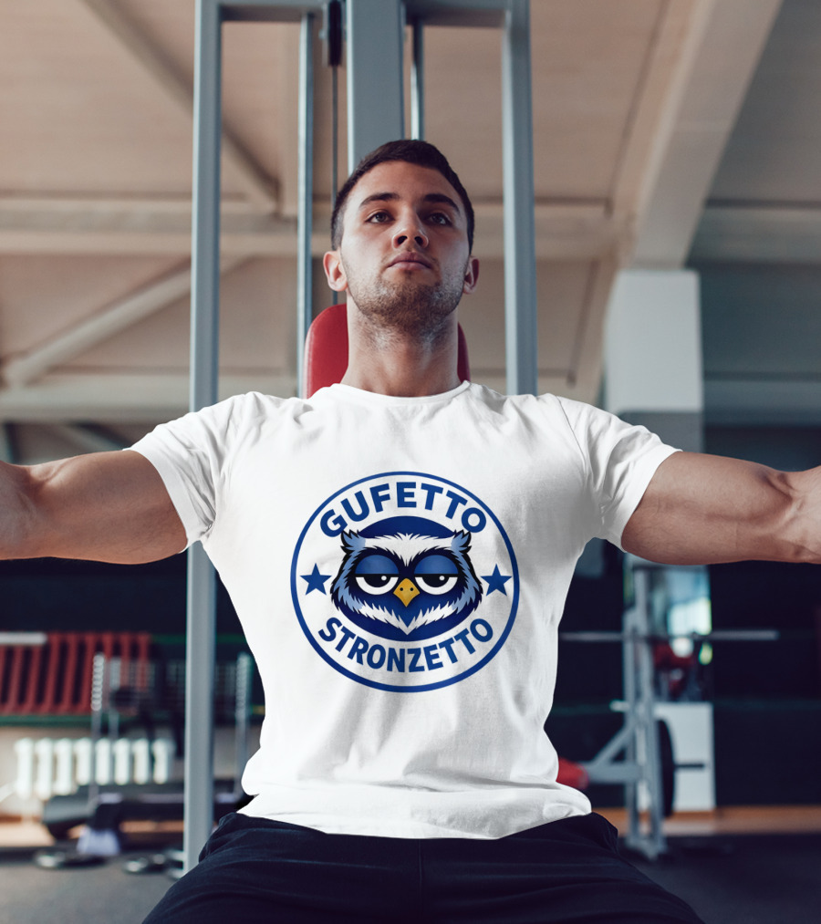 Gufetto Stronzetto Owl Blue Circle T-Shirt