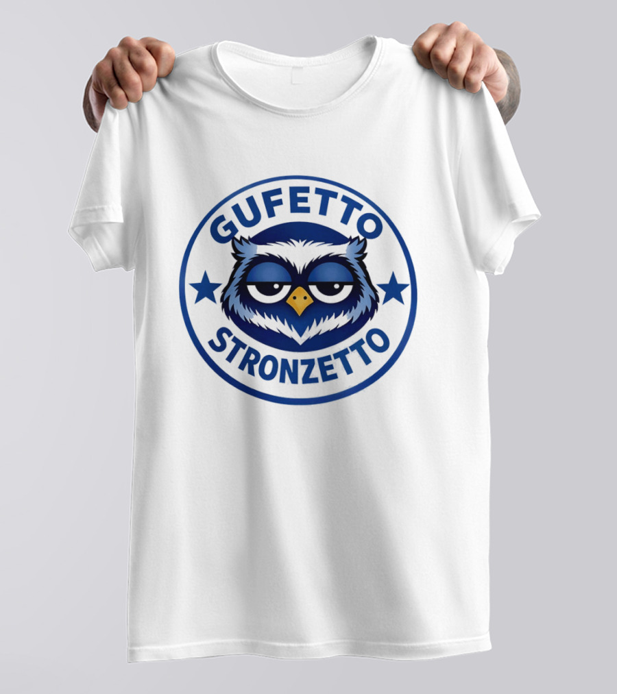Gufetto Stronzetto Owl Blue Circle T-Shirt