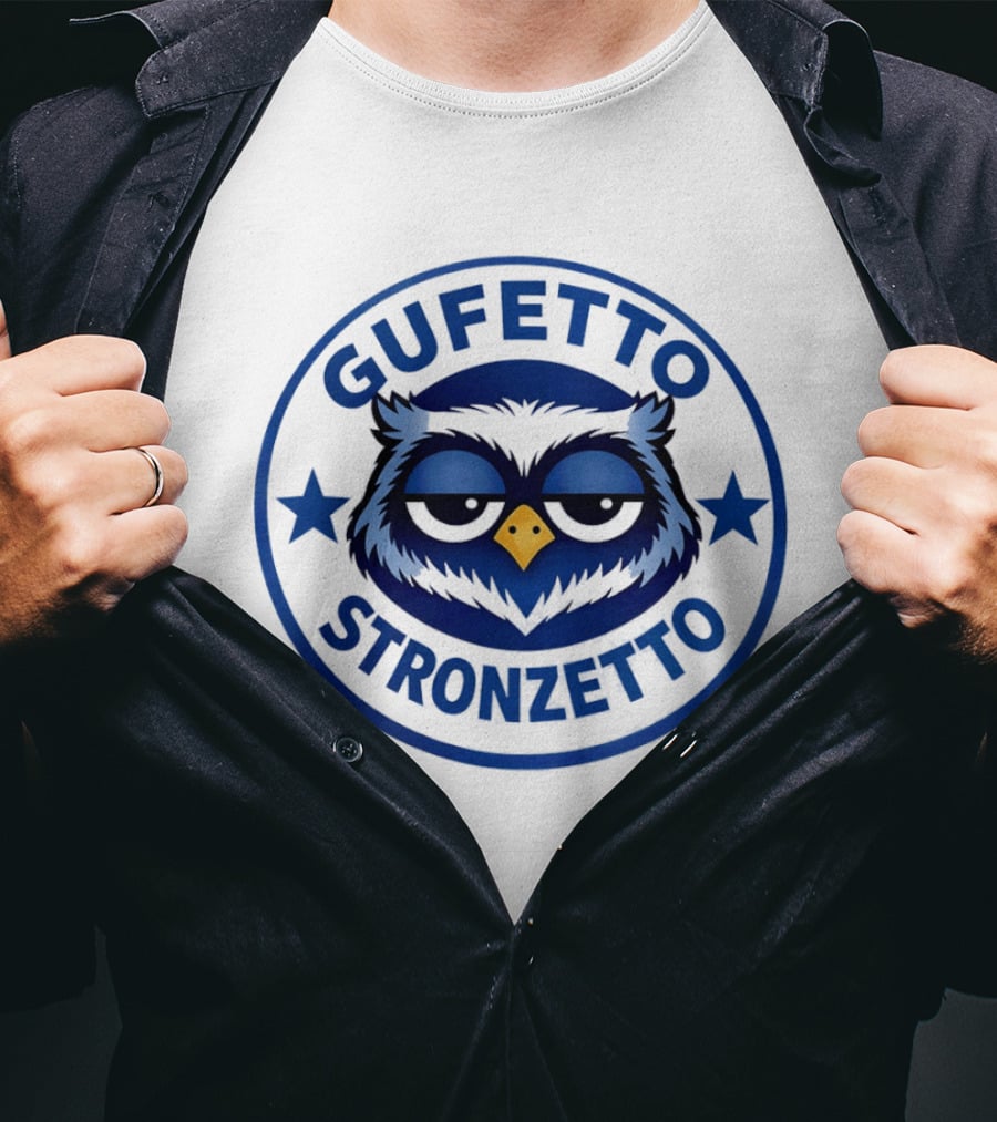Gufetto Stronzetto Owl Blue Circle T-Shirt