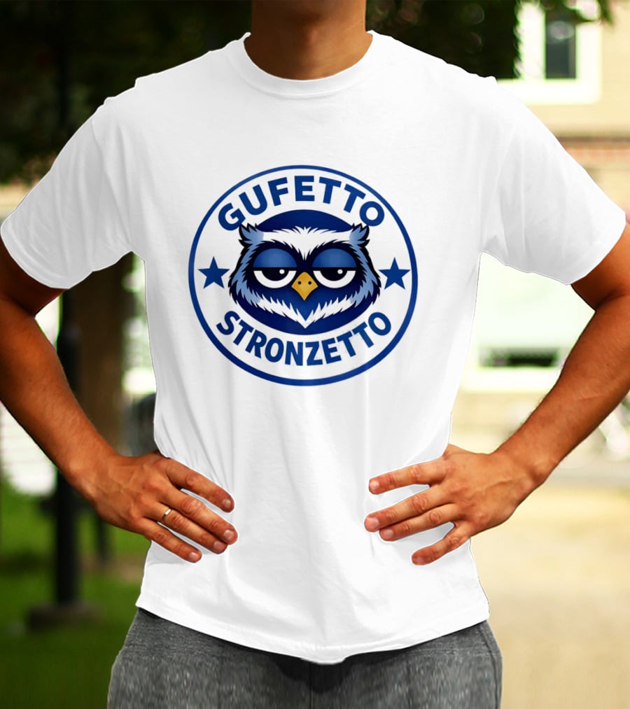 Gufetto Stronzetto Owl Blue Circle T-Shirt