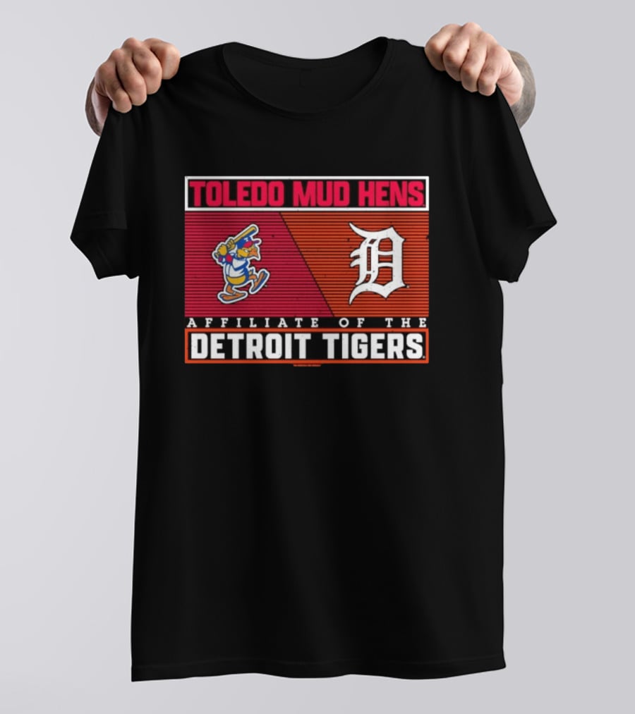 Toledo Mud Hens Detroit Tigers Affiliate Baseball Team Logo Retro Cartoon Bird T-Shirt