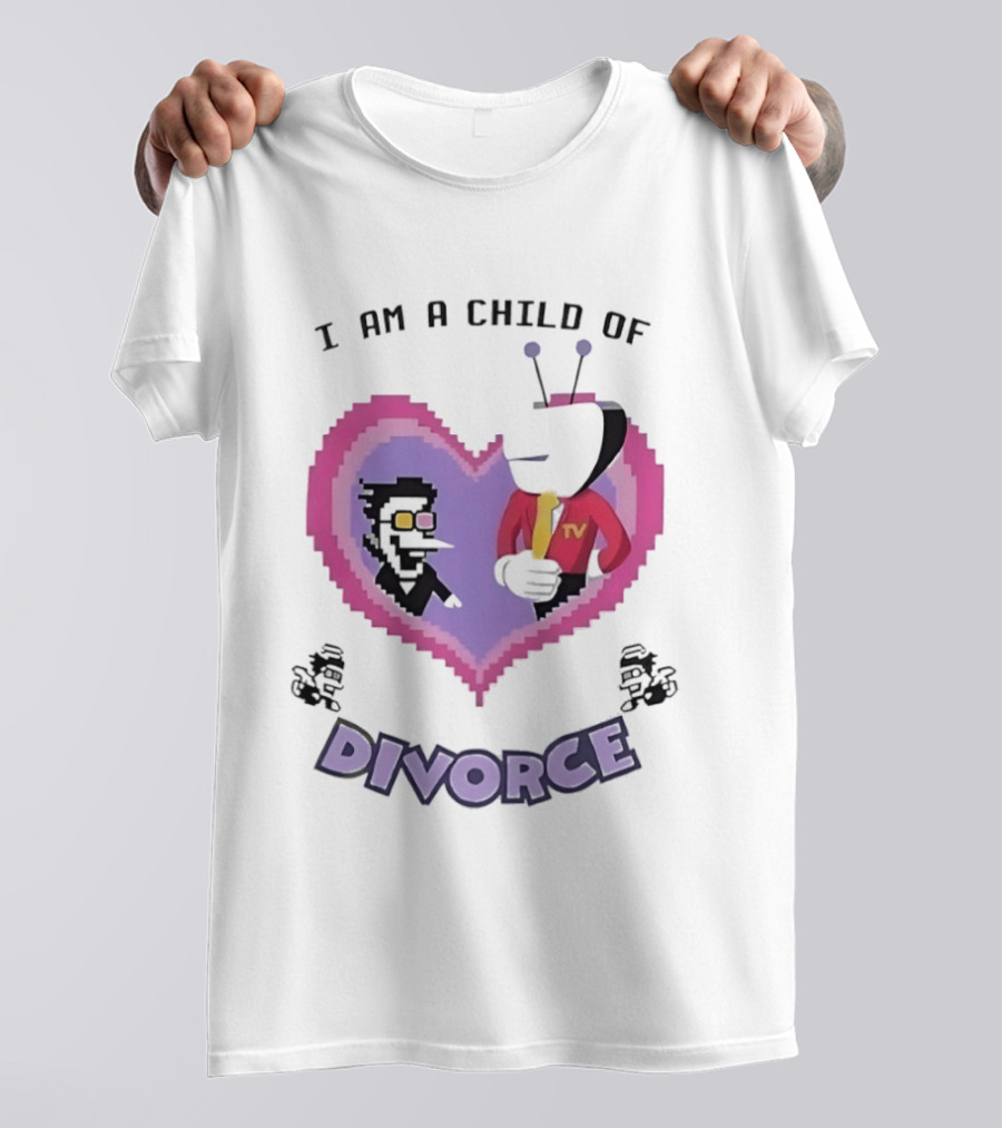 I Am A Child Of Divorce Heart Pixel Art TV Characters T-Shirt