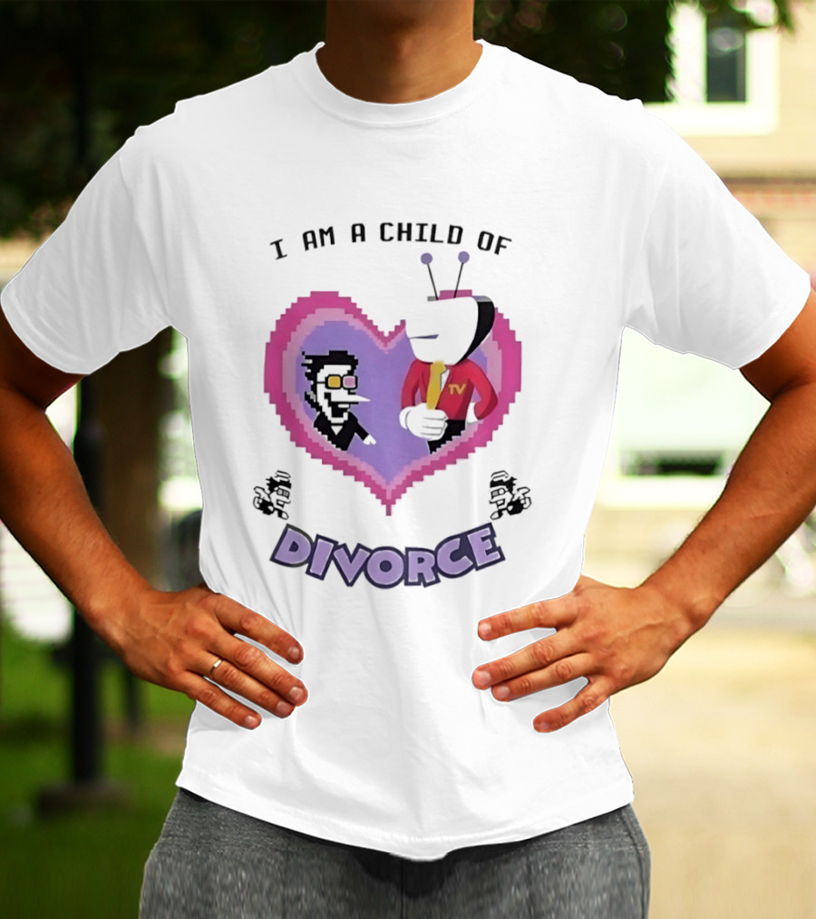 I Am A Child Of Divorce Heart Pixel Art TV Characters T-Shirt