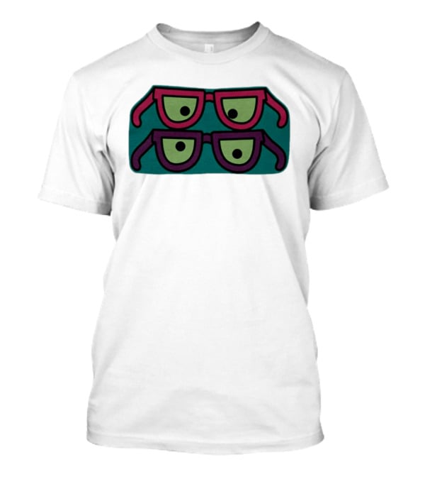 Wacky Eyewear Double Layered Fun Retro Glasses T-Shirt
