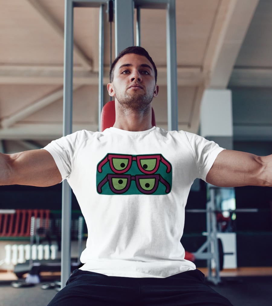 Wacky Eyewear Double Layered Fun Retro Glasses T-Shirt