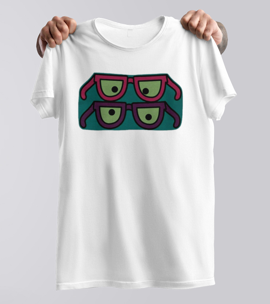 Wacky Eyewear Double Layered Fun Retro Glasses T-Shirt