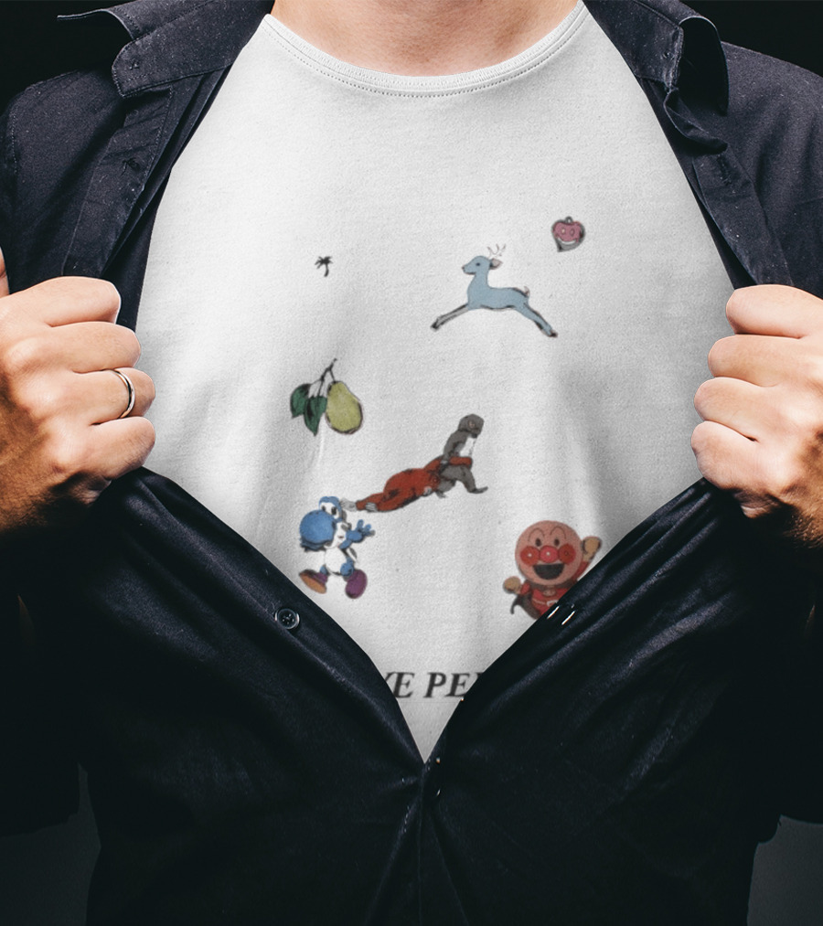 Monkey Punch Anpanman Yoshi My Love Persists Deer Fruit T-Shirt