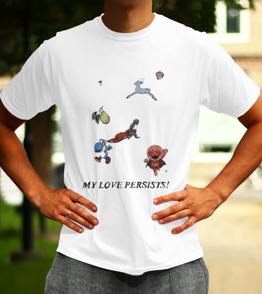 Monkey Punch Anpanman Yoshi My Love Persists Deer Fruit T-Shirt