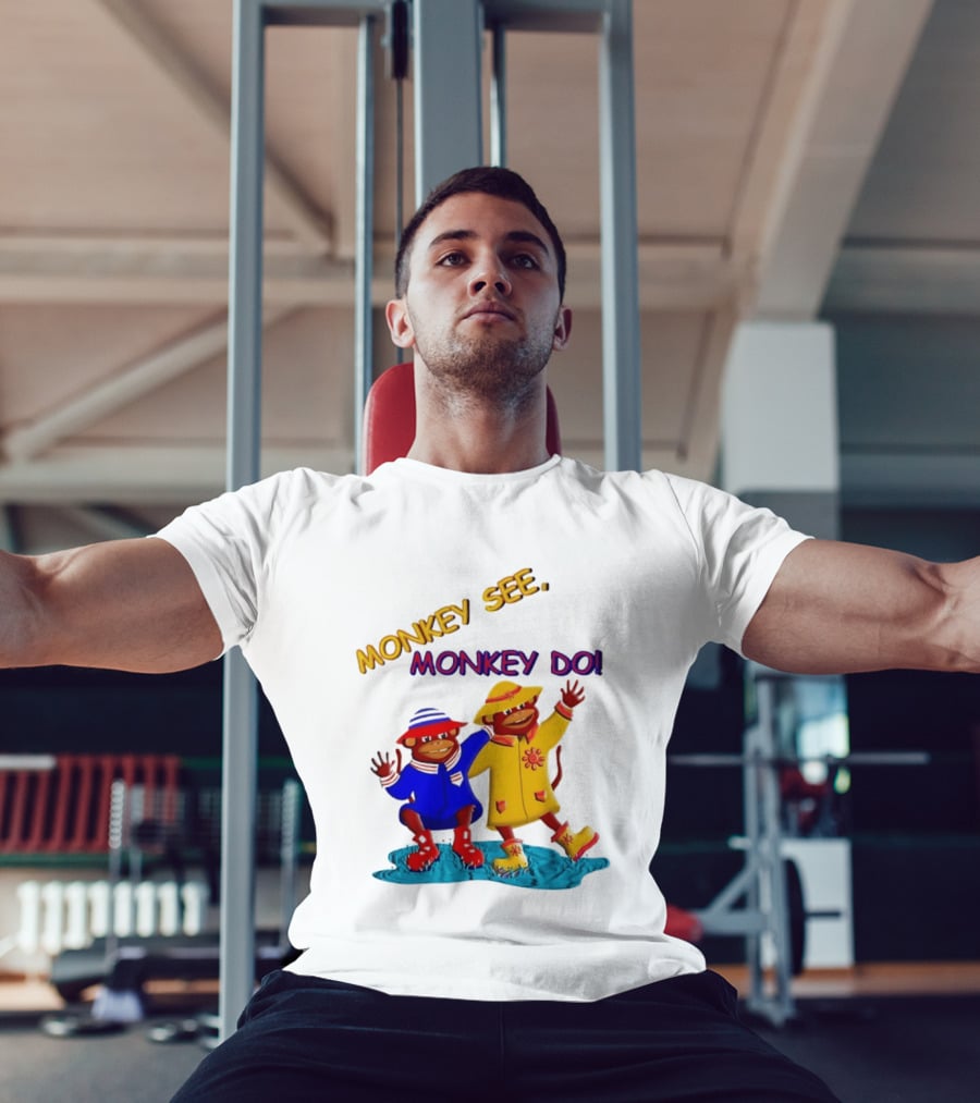 Monkey See Monkey Do Raincoat Monkeys Fun Kids Wear T-Shirt