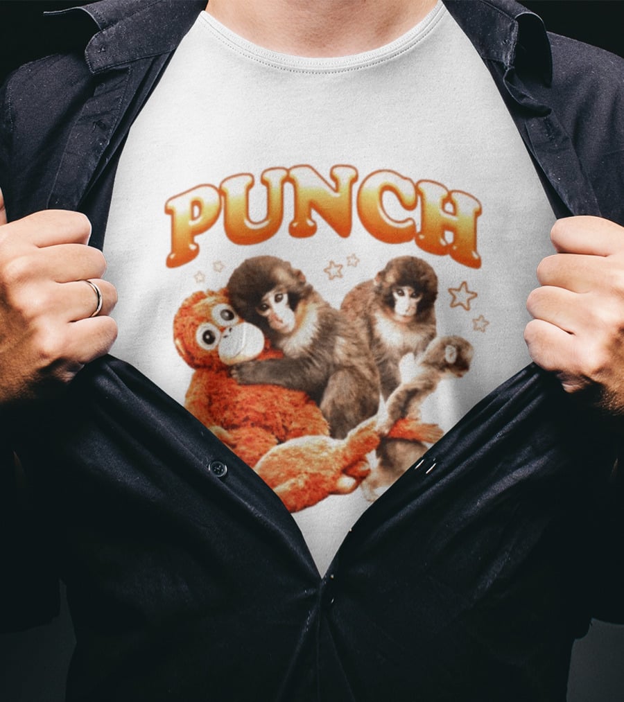 Punch Monkey Trio Surrounded By Stars T-Shirt