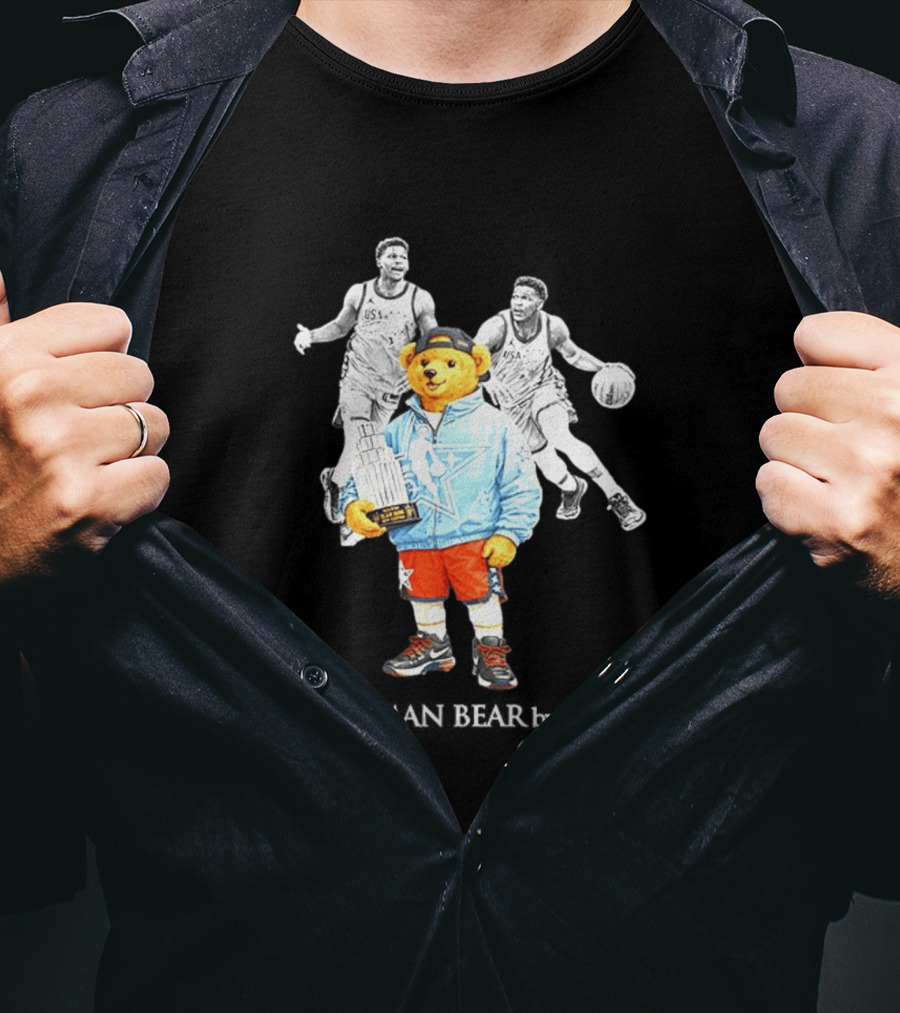 Anthony Edwards Minnesota Timberwolves Bear Trophy USA Basketball T-Shirt