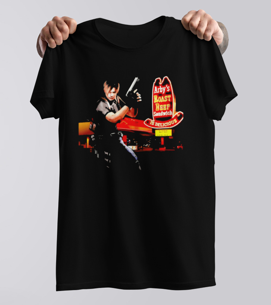 Arby's Roast Beef Sandwich Is Delicious Resident Evil Leon Skating T-Shirt