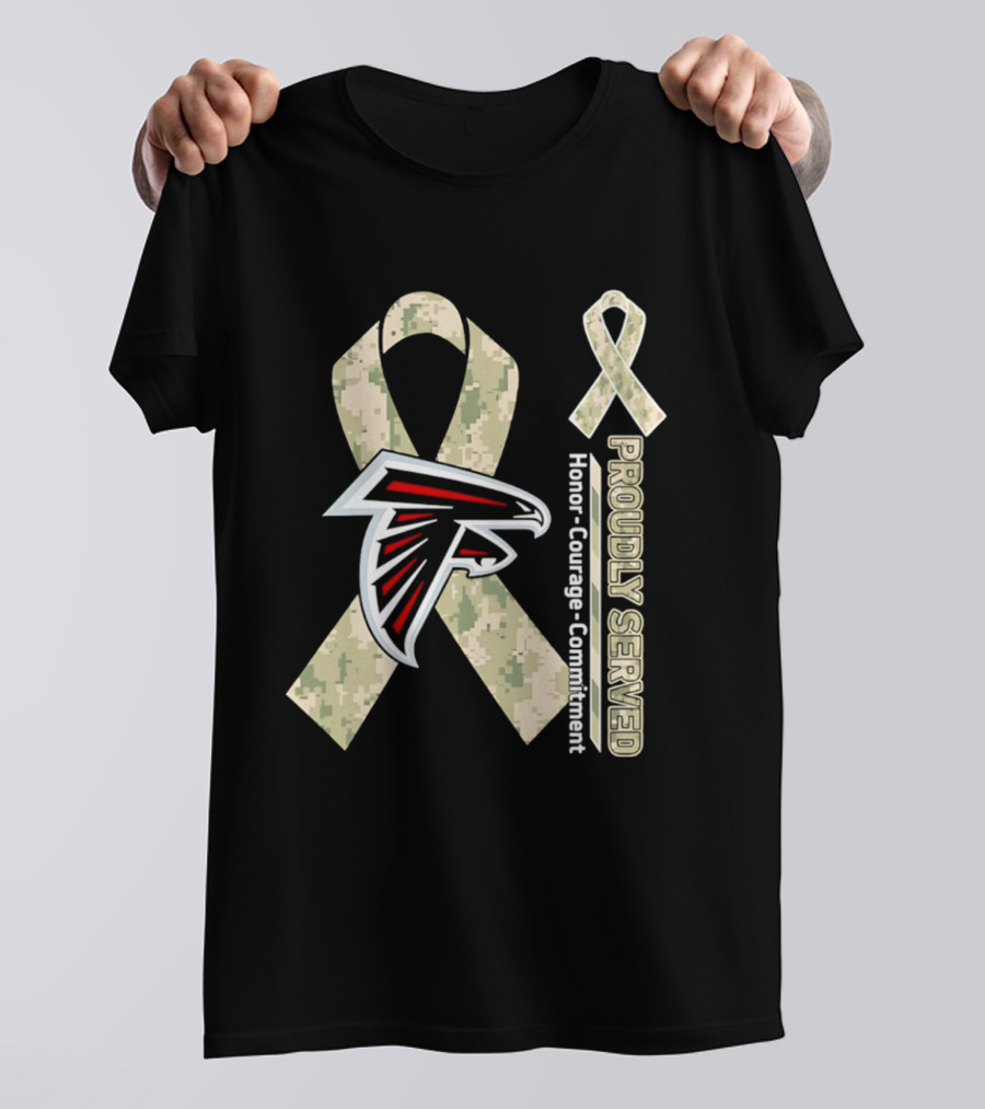 Atlanta Falcons Camo Ribbon Honor Courage Commitment T-Shirt