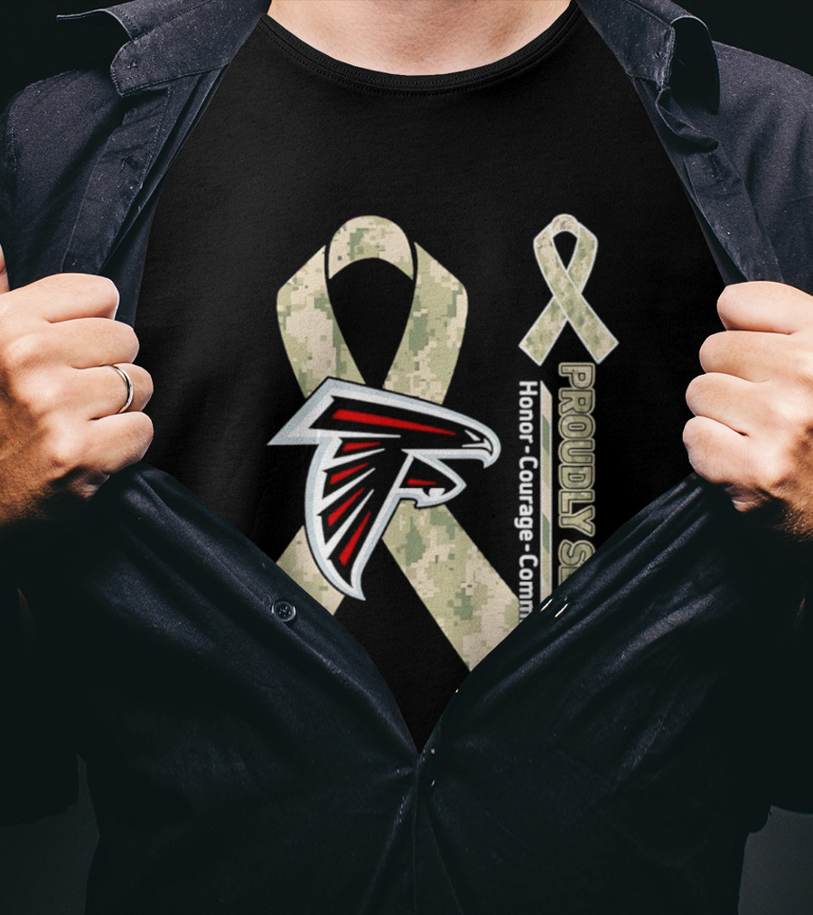 Atlanta Falcons Camo Ribbon Honor Courage Commitment T-Shirt