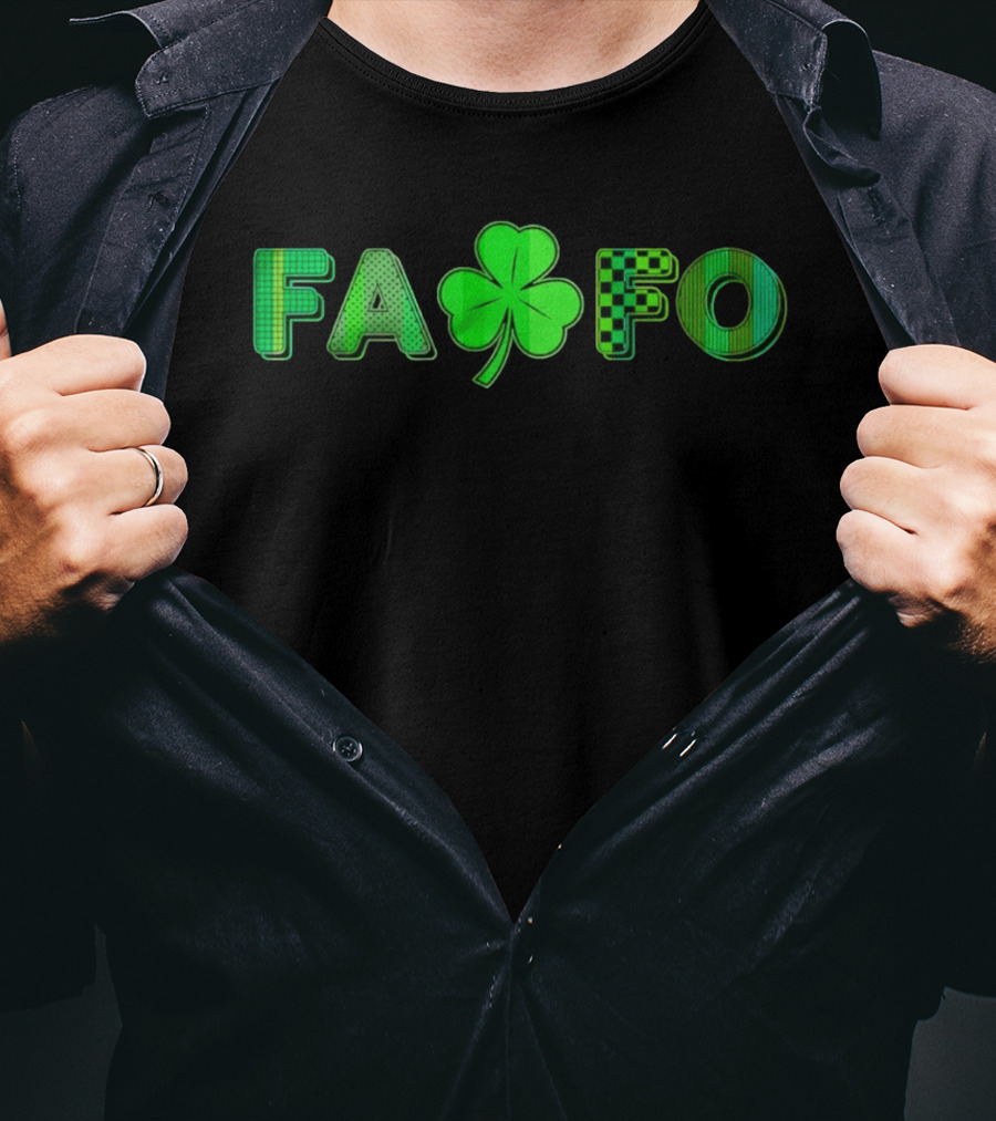 FAFO Clover St Paddy St Patrick's Day Checkered Green T-Shirt