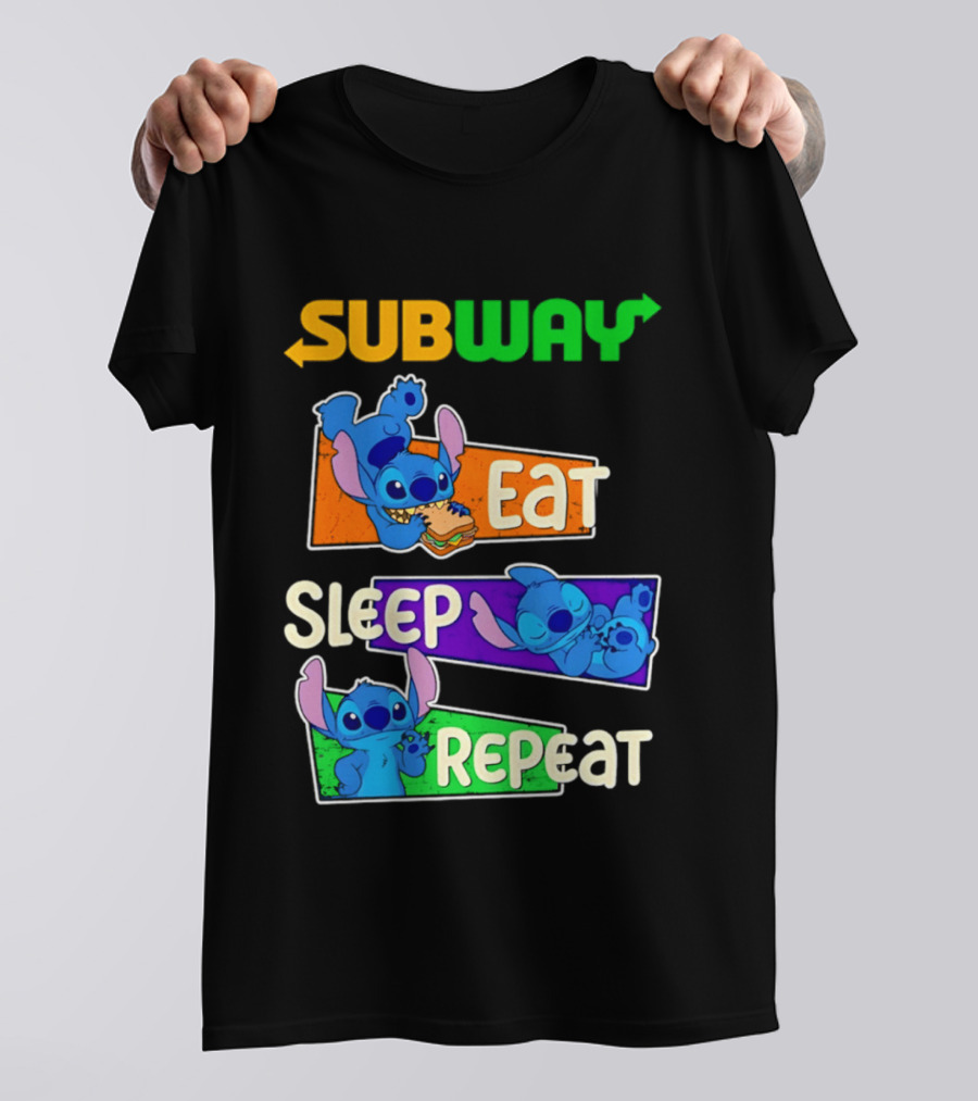 Subway X Stitch Eat Sleep Repeat T-Shirt