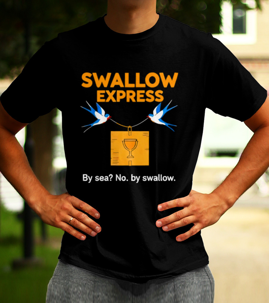 Swallow Express By Sea No By Swallow Classic Birds Carrying Orange Box T-Shirt