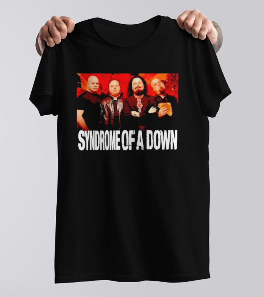 Syndrome Of A Down Band Spoof With Four Figures Eating Pizza T-Shirt
