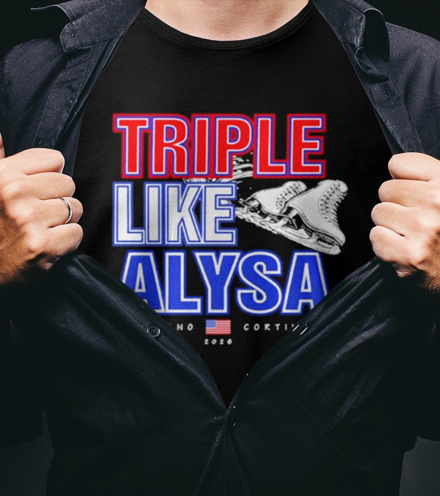 Triple Like Alysa Milano Cortina 2026 USA T-Shirt