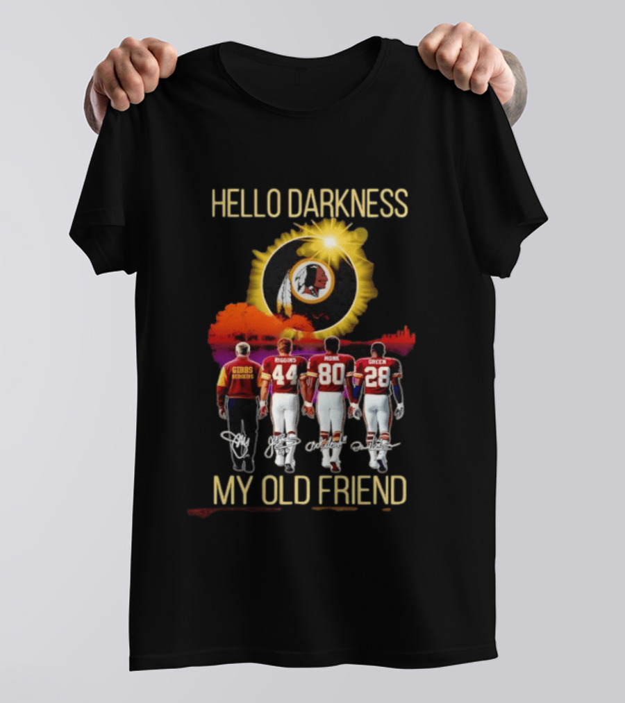 Washington Commanders Gibbs Riggins Monk Green Hello Darkness My Old Friend T-Shirt