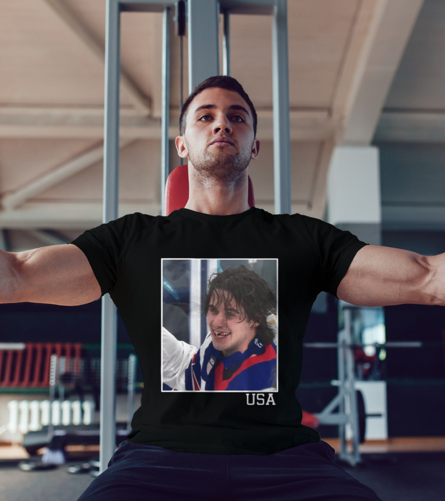 Jack Hughes USA Hockey Toothless Smile T-Shirt