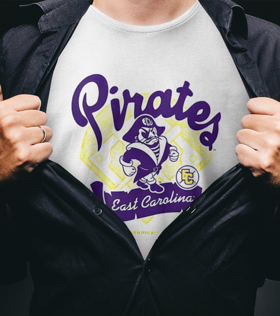 East Carolina Pirates ECU Bold Mascot And Shield T-Shirt
