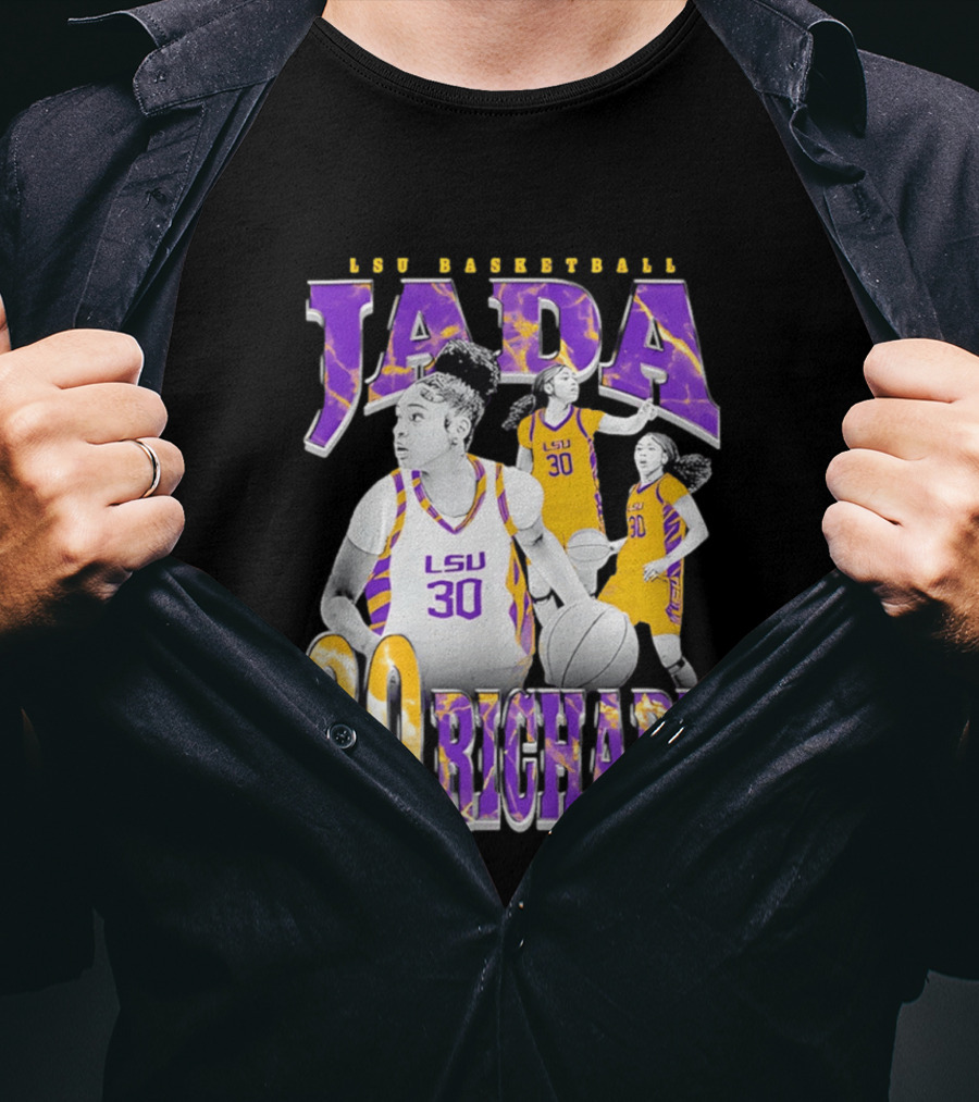 LSU Basketball Jada Richard 30 LSU Tigers Retro 90s T-Shirt