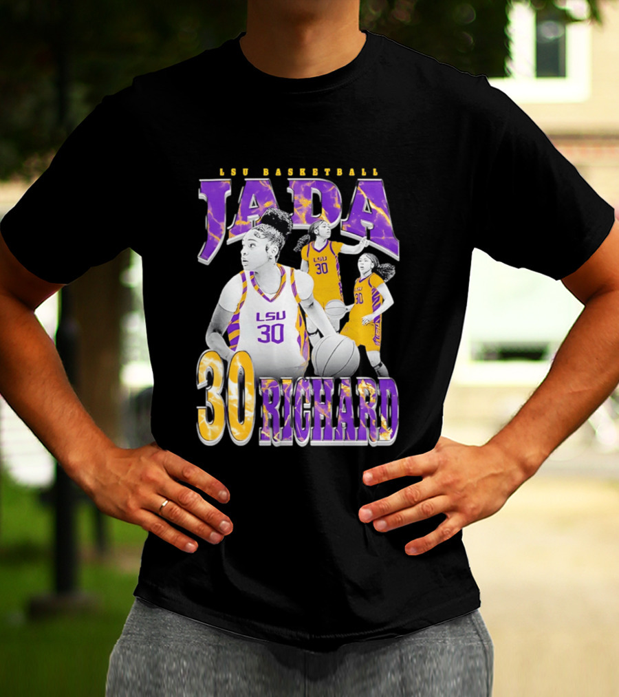 LSU Basketball Jada Richard 30 LSU Tigers Retro 90s T-Shirt