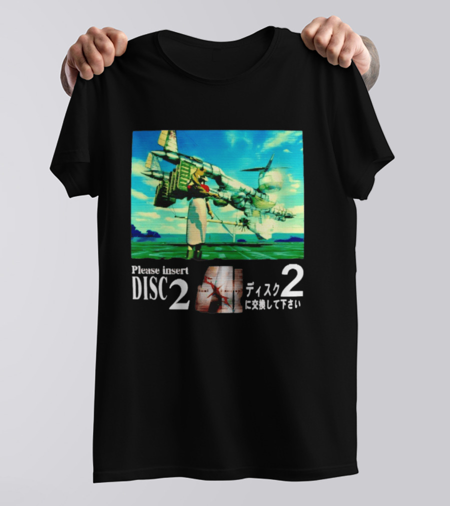 Please Insert Disc 2 Retro Anime Video Game Aesthetic T-Shirt