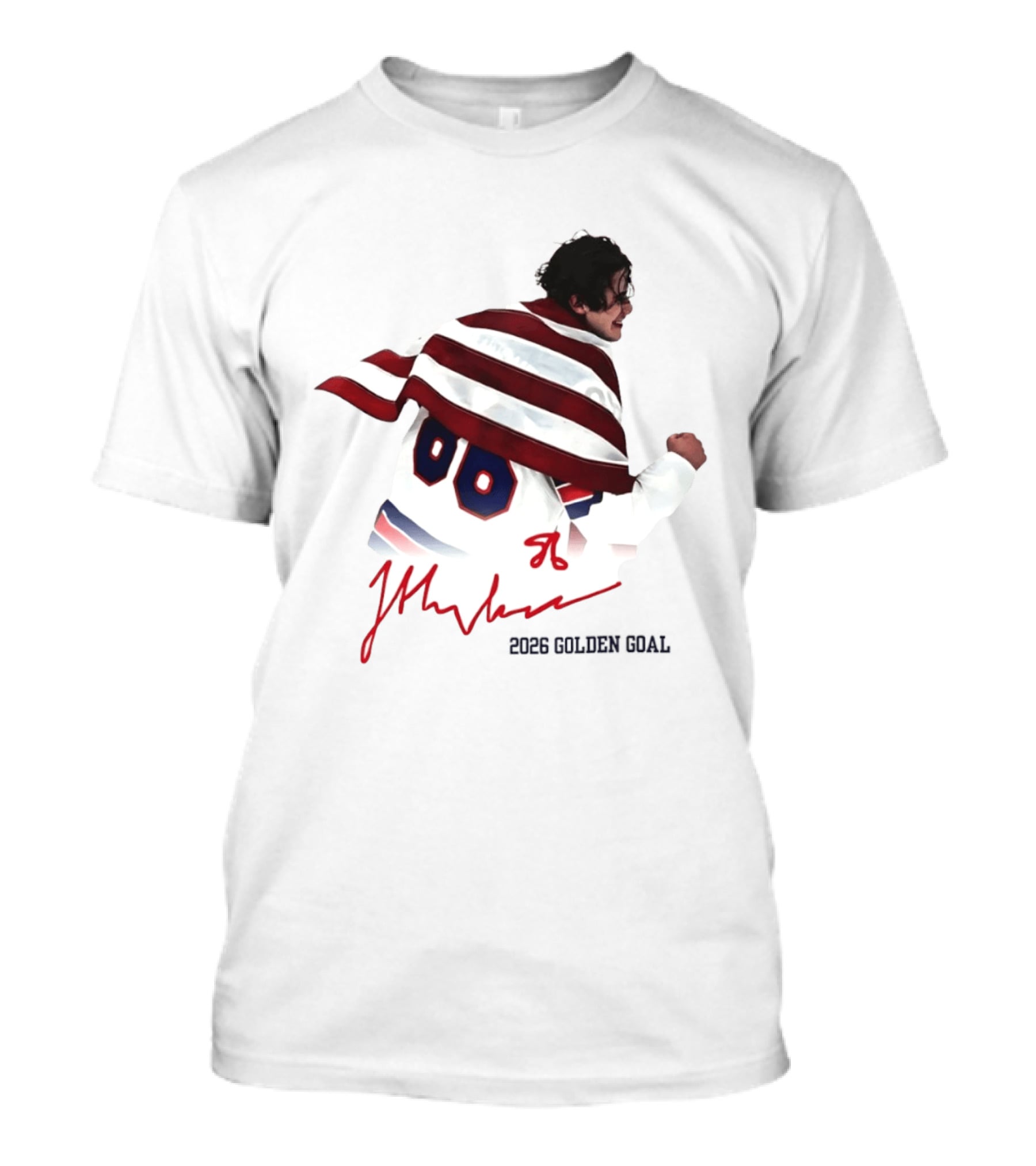 Jack Hughes USA Hockey 2026 Golden Goal Milano Cortina T-Shirt