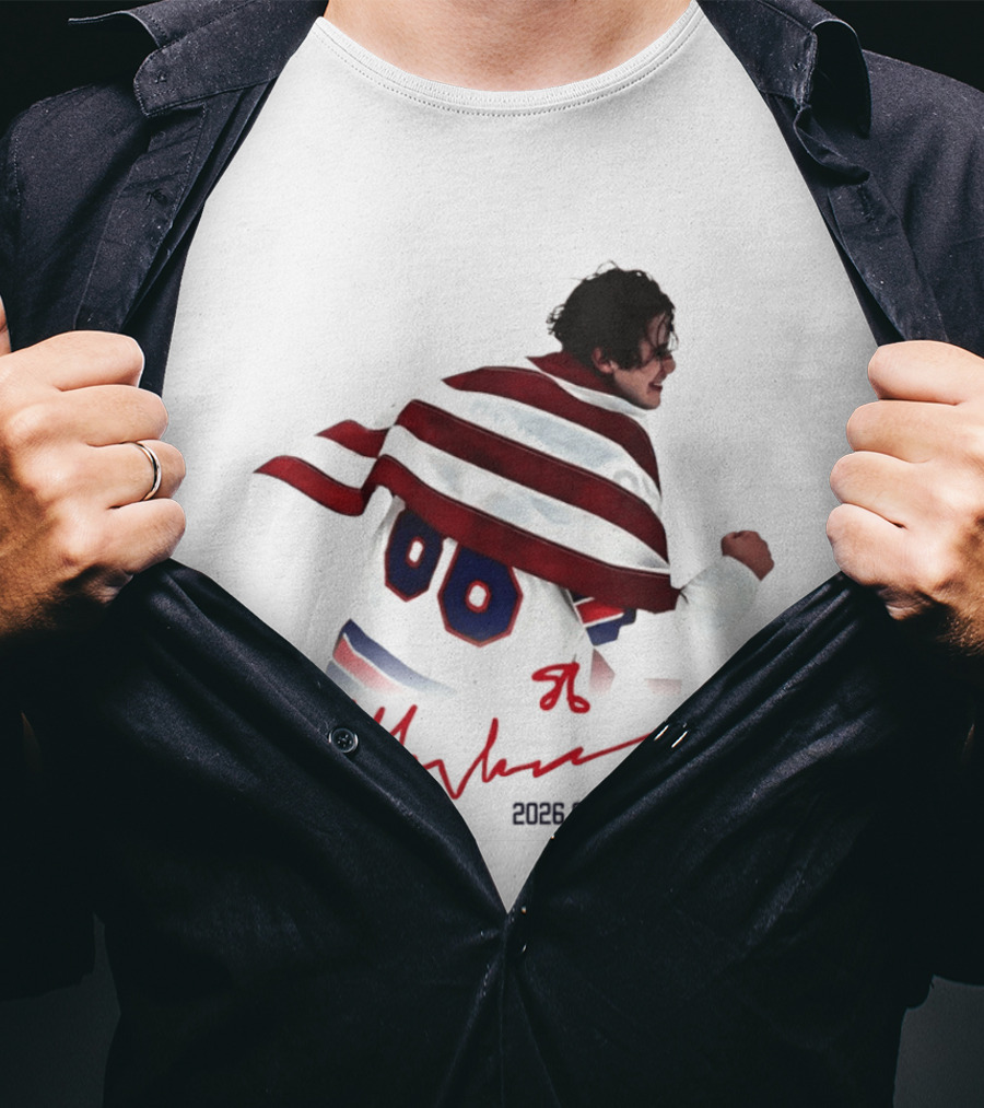 Jack Hughes USA Hockey 2026 Golden Goal Milano Cortina T-Shirt