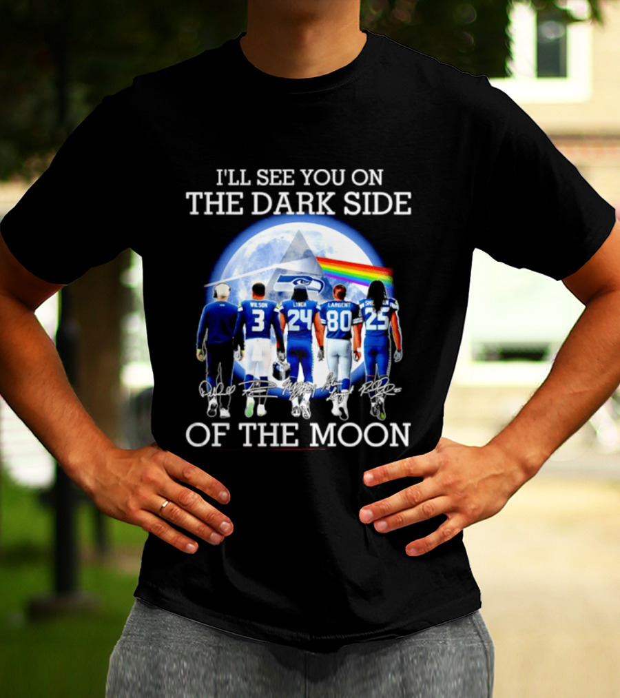 I'll See You On The Dark Side Of The Moon Seattle Seahawks Players Moon Prism T-Shirt