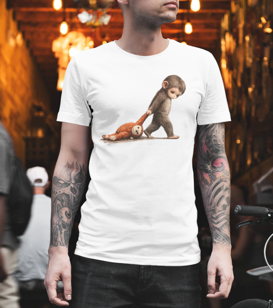 Monkey Baby Dragging Toy Monkey T-Shirt