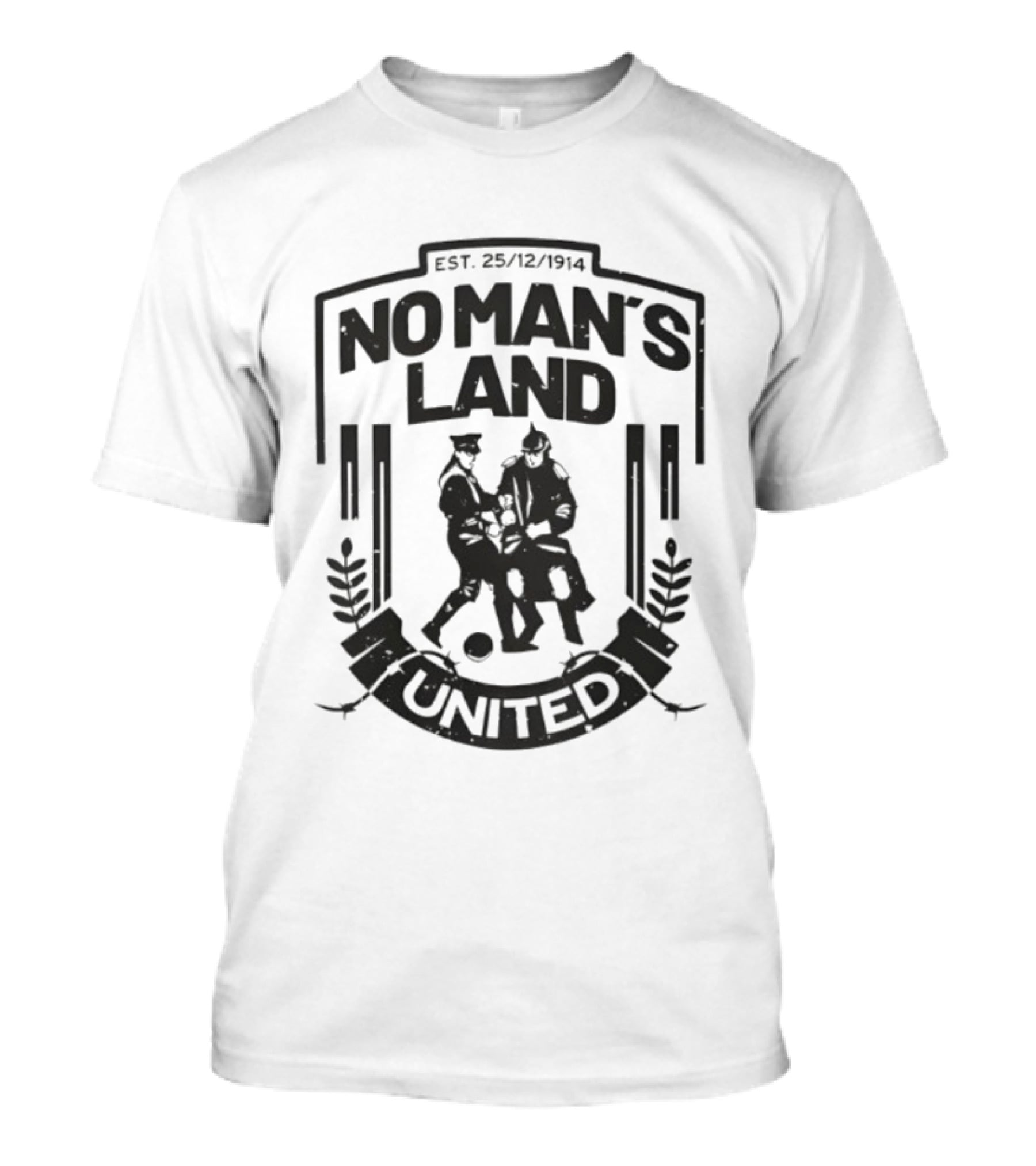 No Man's Land United Est 25 12 1914 Vintage Football Soldiers Soccer Team T-Shirt
