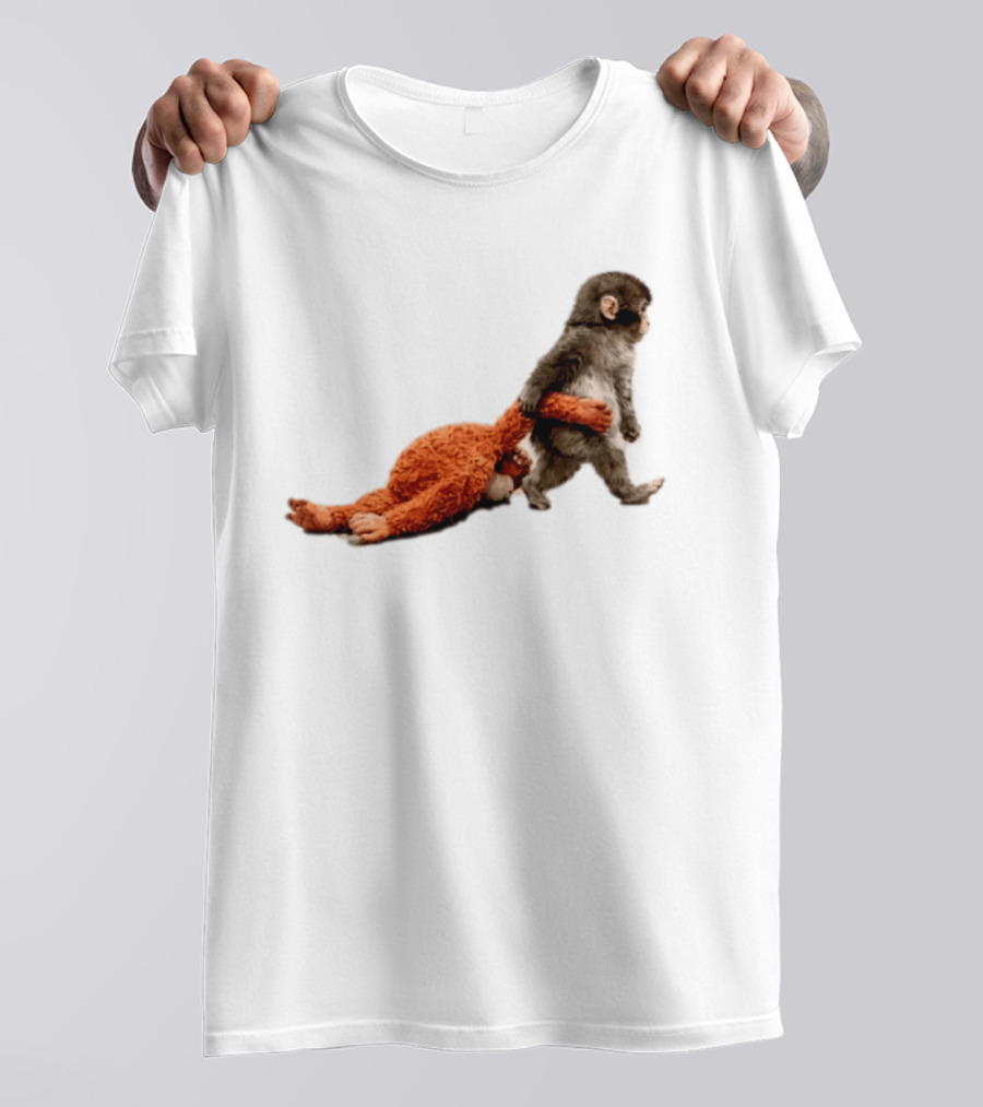 Punch The Monkey Baby Monkey Dragging Toy T-Shirt