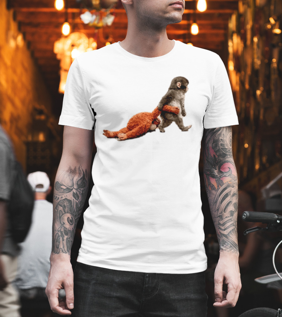 Punch The Monkey Baby Monkey Dragging Toy T-Shirt