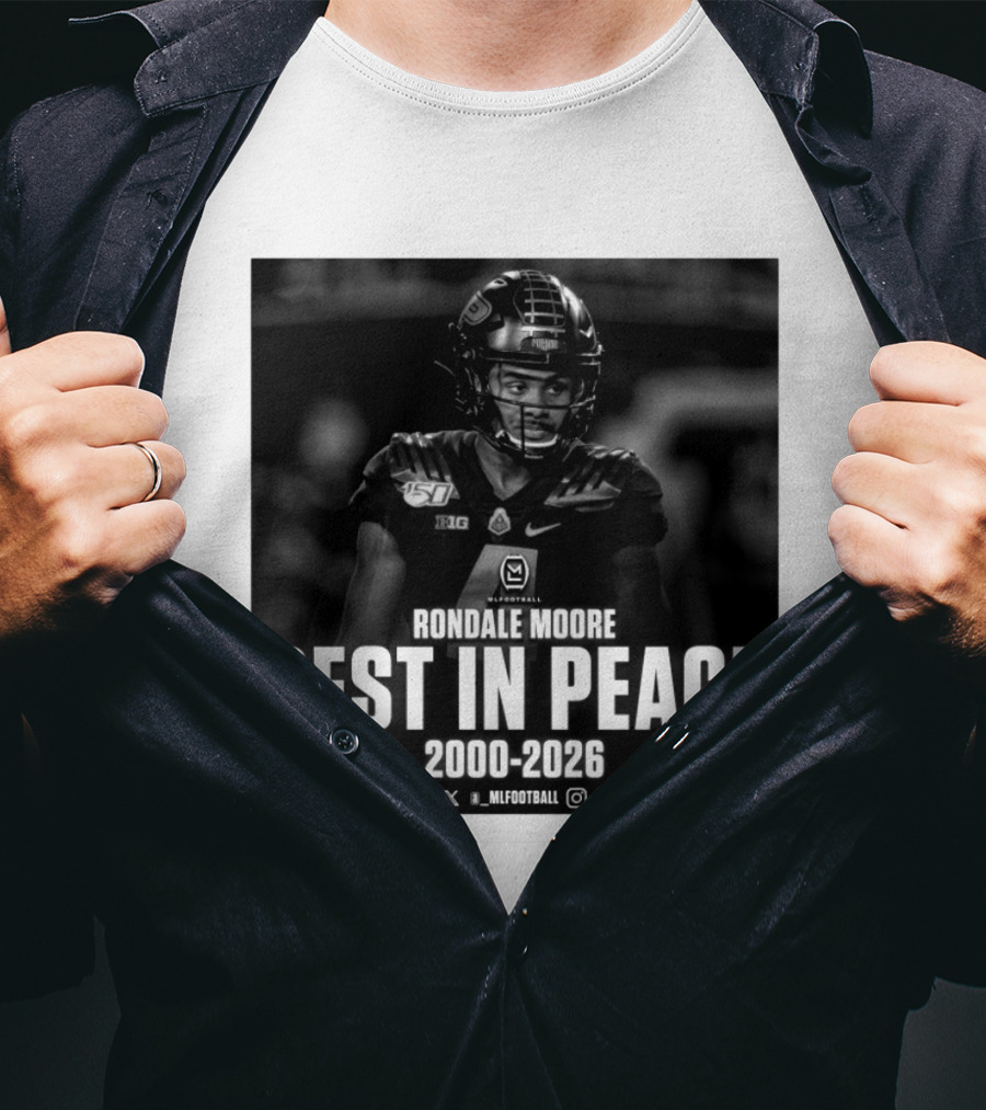 Rondale Moore RIP 2000 2026 Football Tribute Purdue Spieler T-Shirt