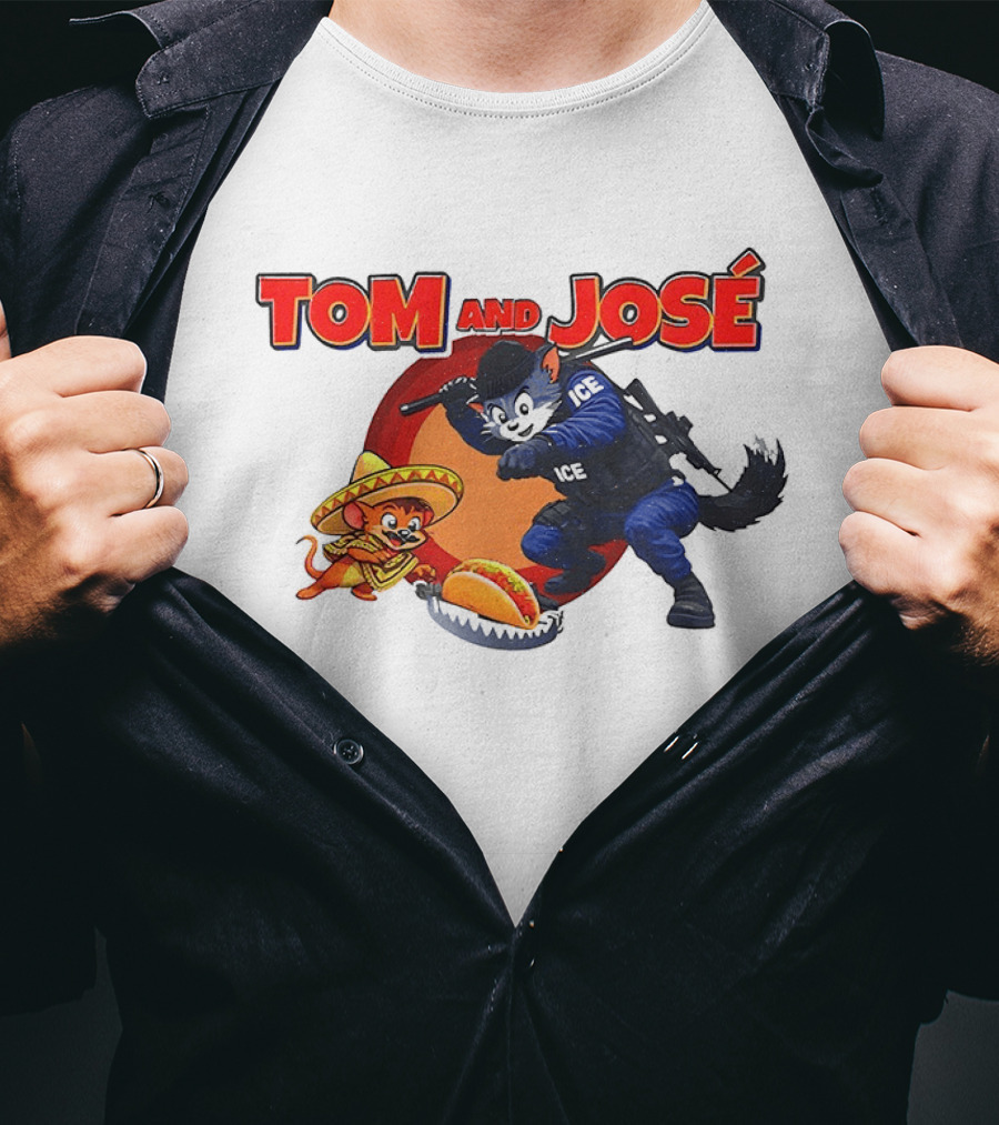 Tom And José ICE Chase Fiesta Hat Taco Moon T-Shirt
