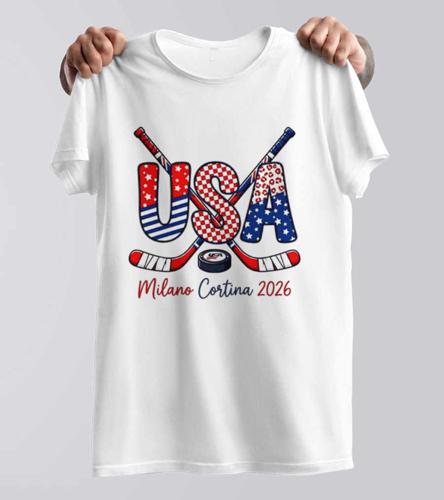 USA Hockey Milano Cortina 2026 Ice Hockey Championship Team Sports Fans T-Shirt
