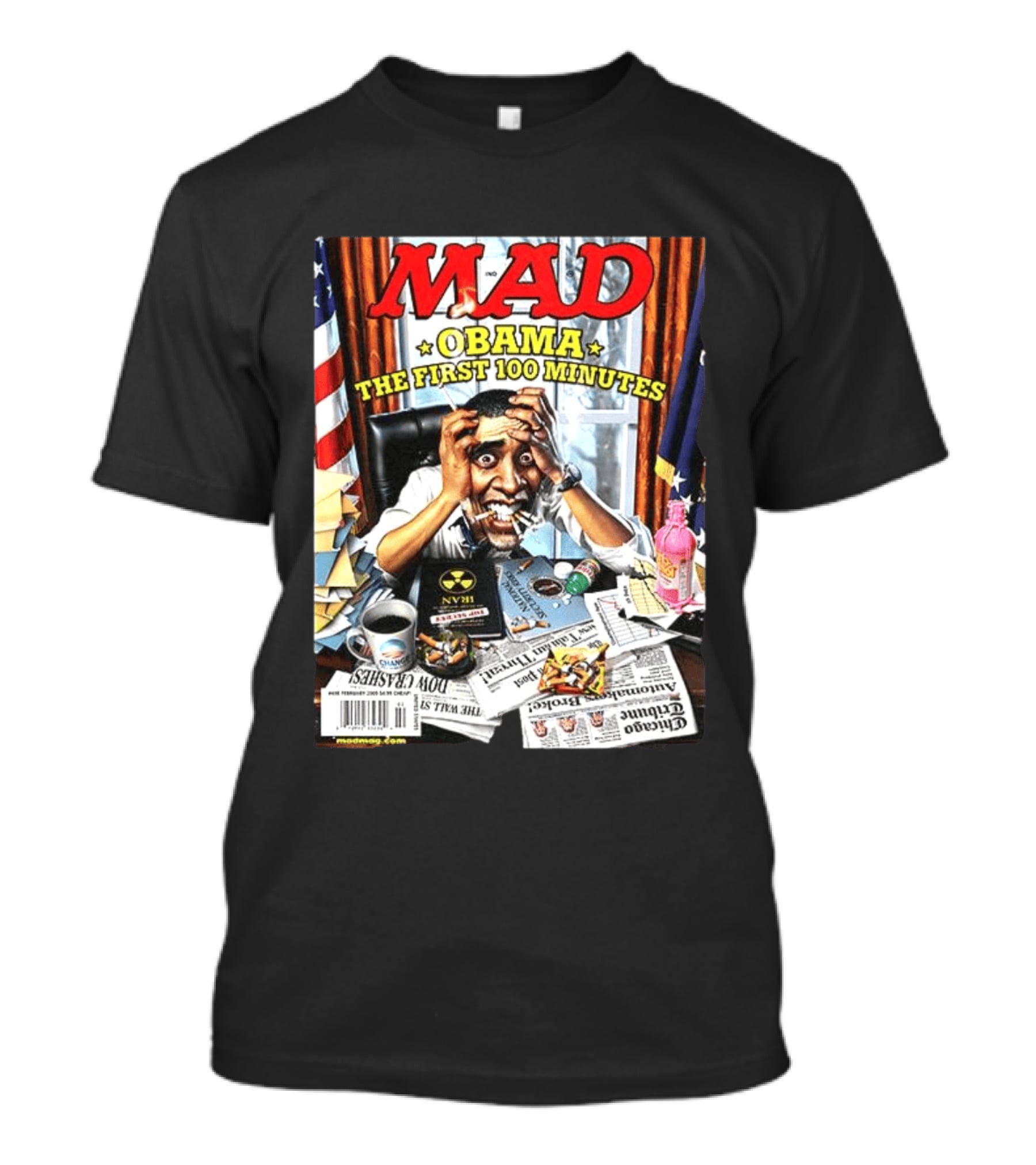 Mad Obama The First 100 Minutes Magazine Cover Presidential T-Shirt