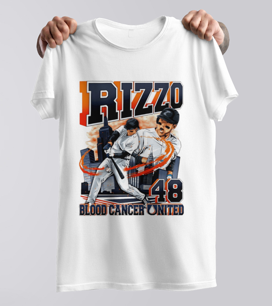 Rizzo 48 Blood Cancer United Hand Drawn Baseball T-Shirt