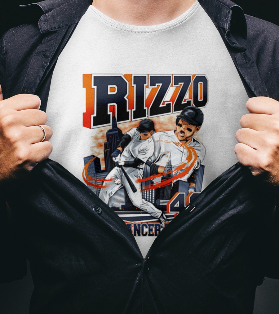 Rizzo 48 Blood Cancer United Hand Drawn Baseball T-Shirt